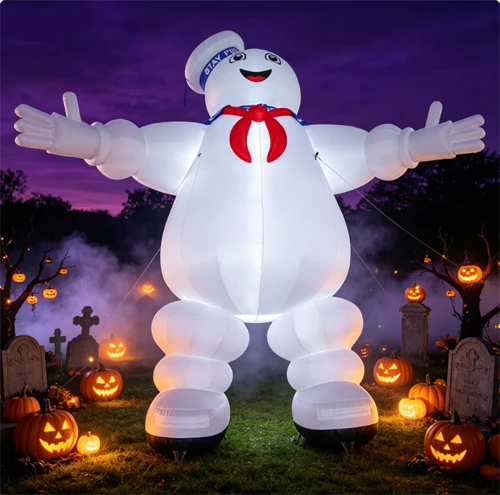 Halloween Inflatable Marshmallow Man Ghost Giant Blowup Decoration